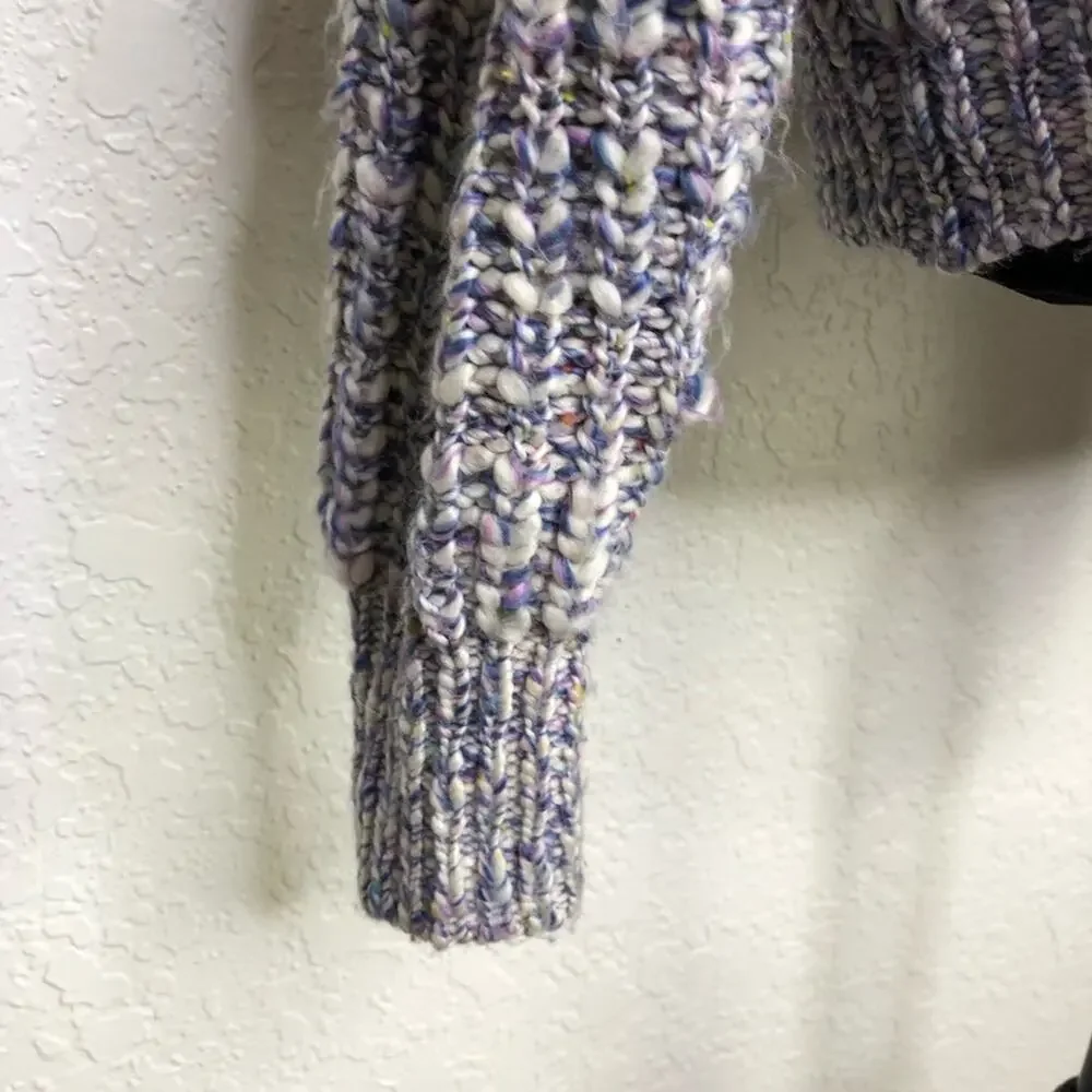 Pistola Lorena purple white confetti wool alpaca blend button cardigan Small